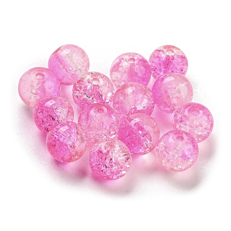 Transparent Spray Painting Crackle Glass Beads GLAA-L046-01B-37-1