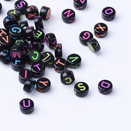 Craft Acrylic Horizontal Hole Letter Beads SACR-S201-08-1