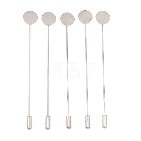 Brass Stick Lapel Pins with Round Pad Tray LS-KK-A301-01P-1