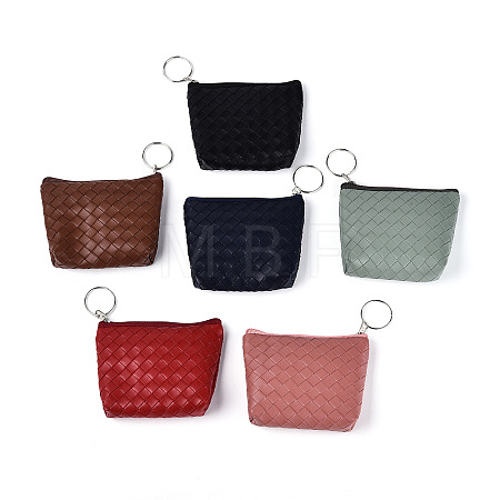Rhombus Textured PU Leather Wallets AJEW-N003-15-1