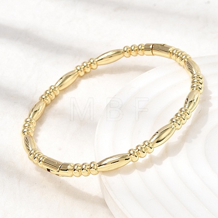 Barrel Brass Hinged Bangles for Women BJEW-H639-05A-G-1