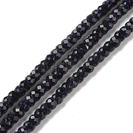 Synthetic Blue Goldstone Beads Strands G-H280-07-1