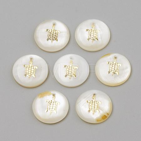 Freshwater Shell Pendants SHEL-Q010-005G-1