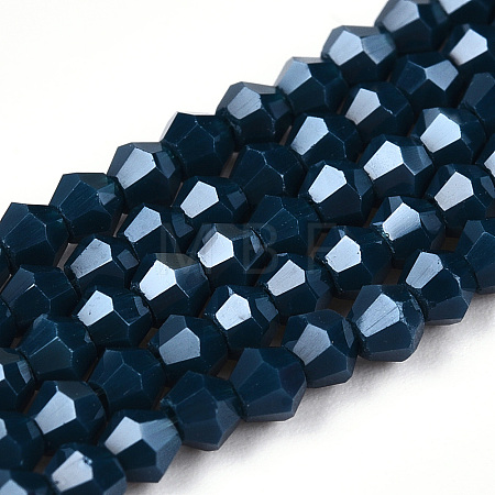 Opaque Solid Color Electroplate Glass Beads Strands EGLA-A039-P2mm-A09-1