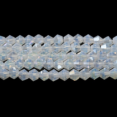 Imitation Jade Electroplate Glass Beads Strands GLAA-F029-J4mm-A05-1
