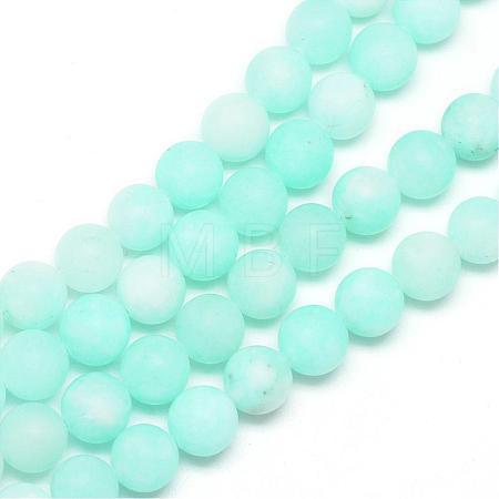 Natural White Jade Bead Strands G-R297-10mm-56-1