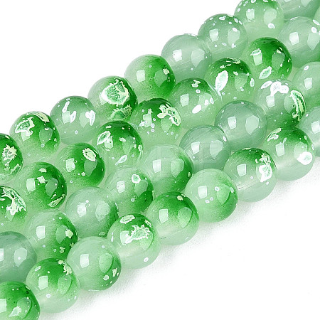 Baking Paint Glass Beads Strands DGLA-N015-6mm-09-1