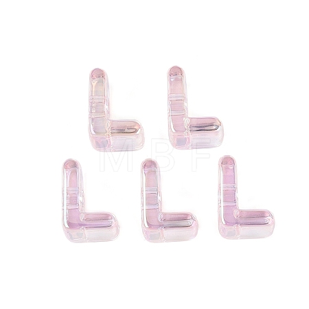 UV Plating Transparent Acrylic European Beads OACR-M027-02L-01-1