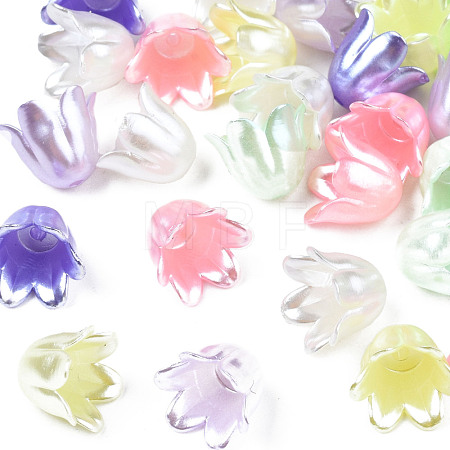 Spray Paint ABS Plastic Imitation Pearl Beads X-MACR-N013-001-1