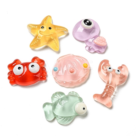 Sea Animal Translucent Resin Decoden Cabochons RESI-F052-C01-1