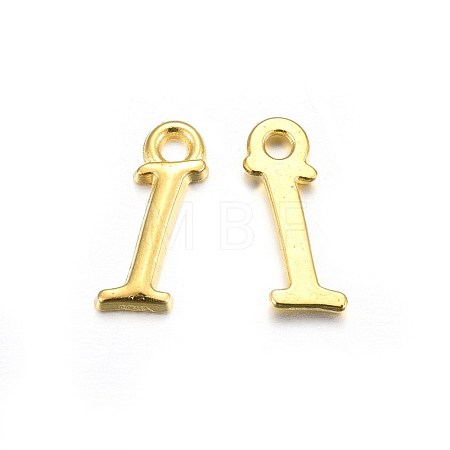 Golden Plated Alloy Letter Pendants X-PALLOY-J718-01G-I-1