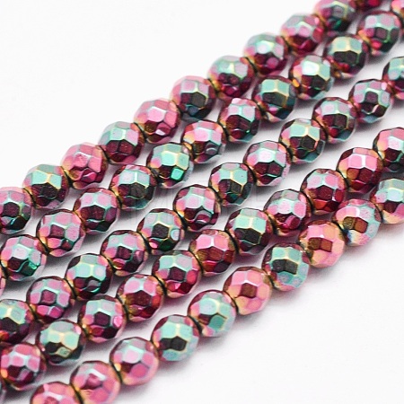 Electroplate Non-magnetic Synthetic Hematite Beads Strands X-G-L486-C-02-1
