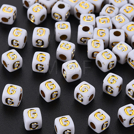 Opaque White Acrylic Beads MACR-Q242-010G-1