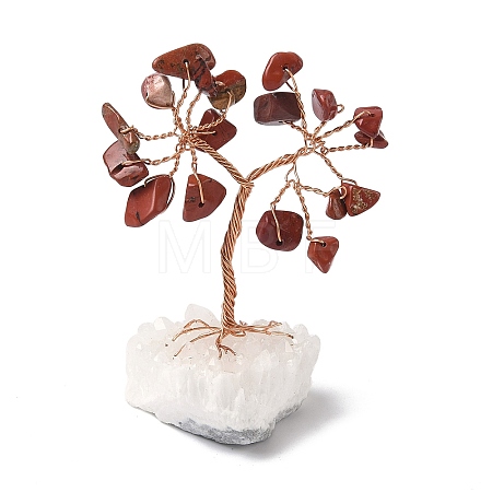Natural Red Jasper Chips Tree of Life Decorations DJEW-P022-01B-02-1