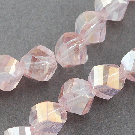 Electroplate Glass Beads Strands EGLA-R031-4mm-01-1