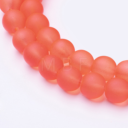 Baking Paint Transparent Glass Bead Strands GLAA-S031-8mm-27-1