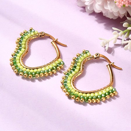 Glass Seed Hoop Earrings for Women EJEW-MZ00797-02-1
