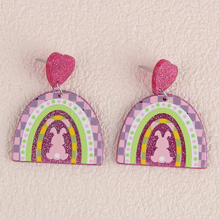 Easter Acrylic Glitter Powder Dangle Stud Earrings FS-WG58748-09-1