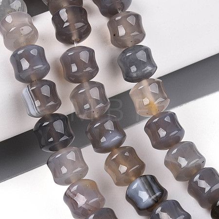 Natural Grey Agate Beads Strands G-N353-06A-07-1