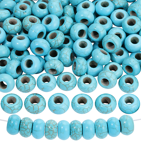 100Pcs Synthetic Turquoise European Beads TURQ-PA0001-04B-1
