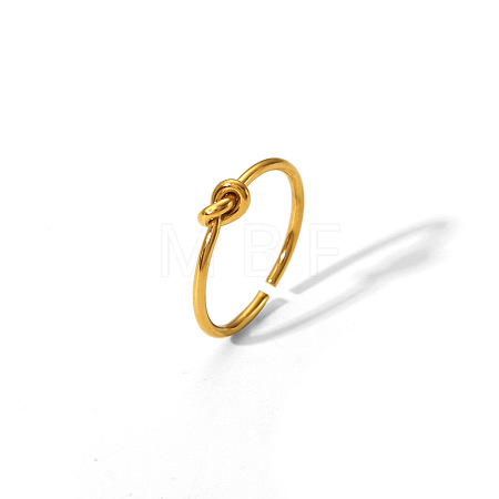 Minimalist 304 Stainless Steel Knot Open Cuff Rings EO4616-5-1