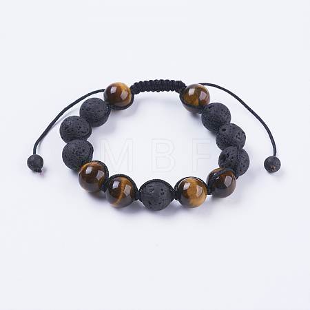 Adjustable Nylon Cord Braided Bead Bracelets BJEW-F308-54B-1
