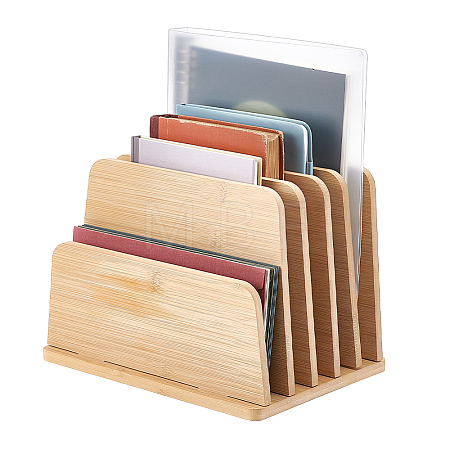5-Slot Bamboo Slotted Display Stands ODIS-WH0038-300-1