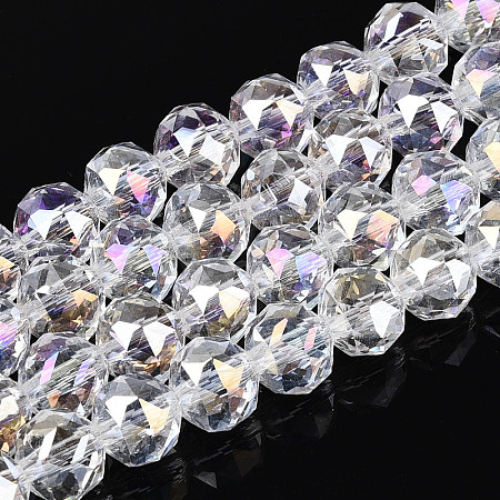 AB Color Plated Transparent Glass Round Beads Strands EGLA-T029-8mm-12T-18-1