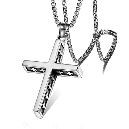 Tibetan Style Alloy Cross Pendant Necklaces PW23033086675-1