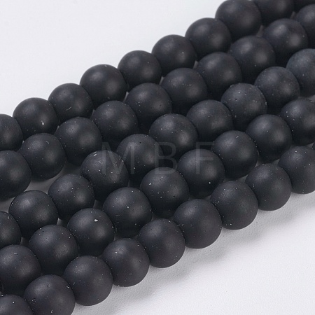 Black Stone Beads Strands G-G508-7-1