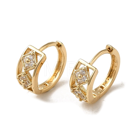 Brass Micro Pave Cubic Zirconia Hoop Earring EJEW-L271-20KCG-07-1
