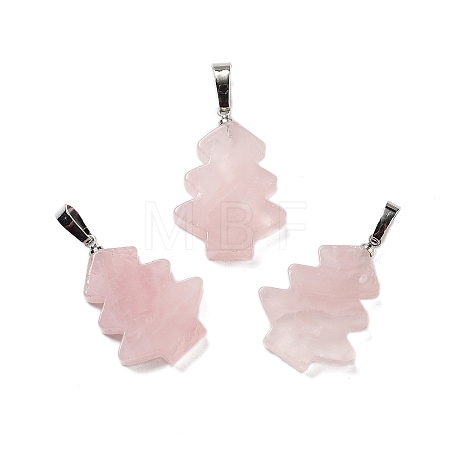 Natural Rose Quartz Pendants G-A203-01J-P-1