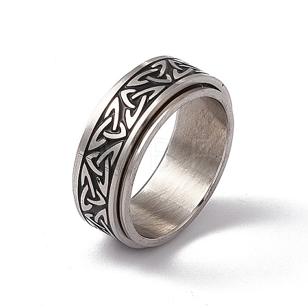 Enamel Sailor's Knot Pattern Rotating Spinner Ring RJEW-G272-01P-1