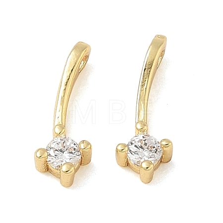 Brass Pave Clear Cubic Zirconia Charms CU-CBA9FFD-11G-08-1