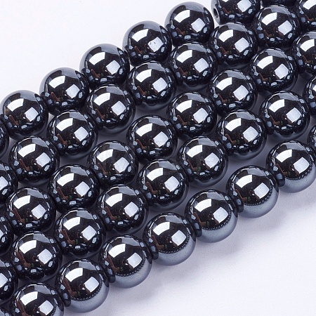 Non-Magnetic Synthetic Hematite Beads Strands X-G-H1623-8mm-2-1