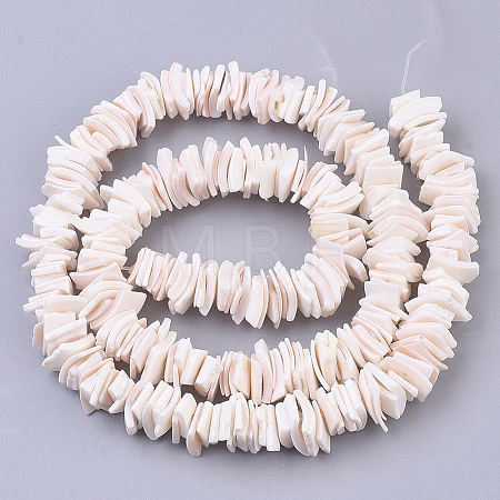 Natural Pink Shell Bead Strands SSHEL-N034-20-1