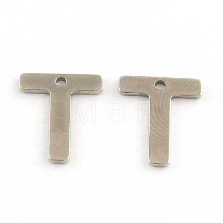 Tarnish Resistant 201 Stainless Steel Letter Charms STAS-S036-20-1