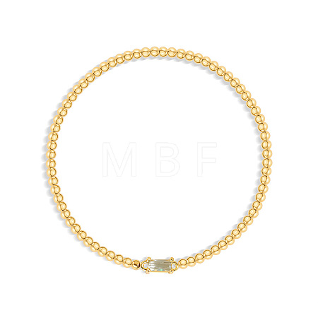 Birthstone 304 Stainless Steel Pave Cubic Zirconia Link Bracelets FS-WG4804B-01-1