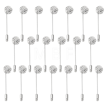 Platinum Brooch DIY Findings Pin Back X-KK307-NF-1