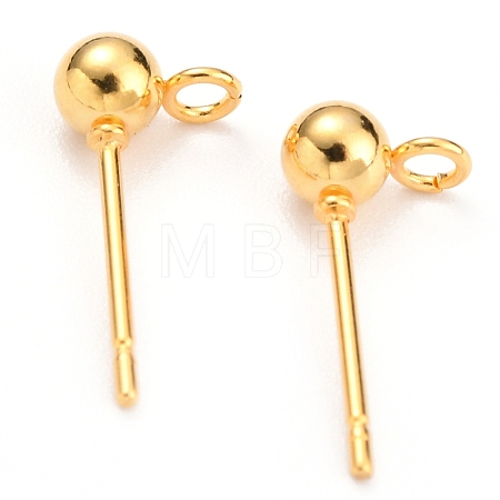 304 Stainless Steel Ball Post Stud Earring Findings X-STAS-Z035-02G-C-1