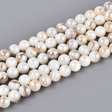 AB Color Natural Freshwater Shell Beads Strands BSHE-T014-40D-1