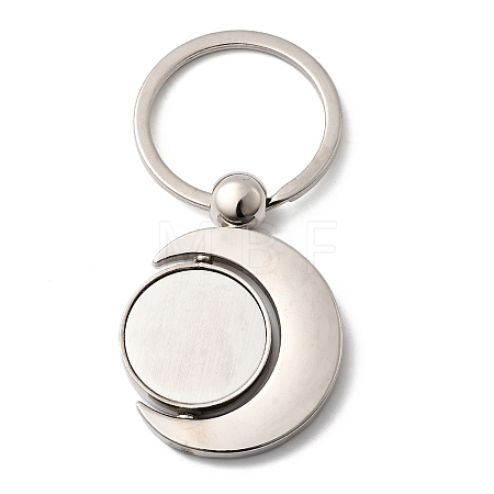 Rotatable Alloy Blank Pendant Keychain Cabochon Settings KEYC-Z009-01P-1