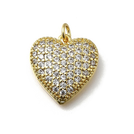 Brass Micro Pave Cubic Zirconia Pendants KK-C090-42G-03-1