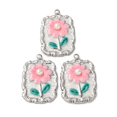 304 Stainless Steel Enamel Pendants STAS-P406-26B-P-1