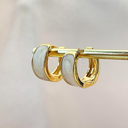 Brass Enamel Hoop Earrings FS-WG3C3EB-01-1
