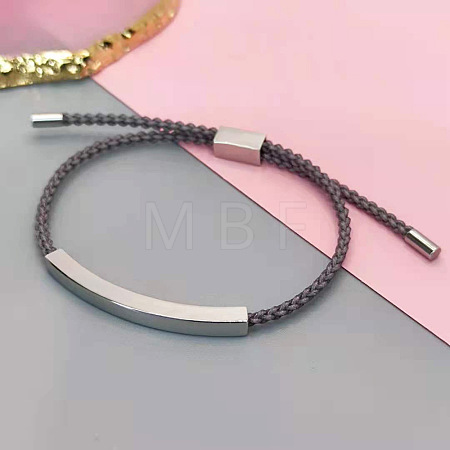 304 Stainless Steel & Braided Cotton Cord Slider Bracelets FS-WG628A0-01-1
