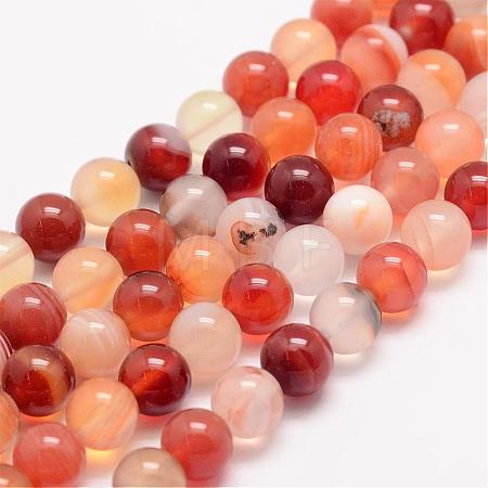 Natural Carnelian Bead Strands G-K153-B20-8mm-1