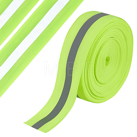Reflective Polyester Ribbons SRIB-WH0011-475A-1-1