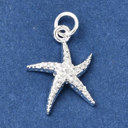 Brass Micro Pave Clear Cubic Zirconia Pendants KK-D110-06S-1