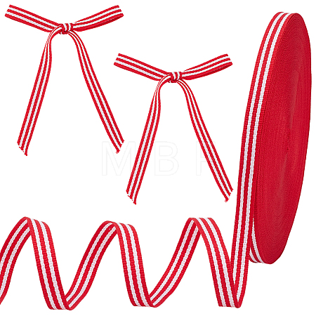 Polyester Stripe Pattern Ribbon OCOR-WH20003-120-1
